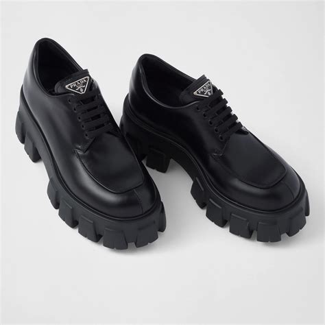 prada monolith loafers lace up
